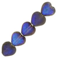 Czech Hearts beads kralen 6mm Crystal etched azuro full 00030/22283